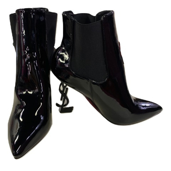 YSL Patent Leather Boots, Size 9.5/10 - Picture 1 of 7
